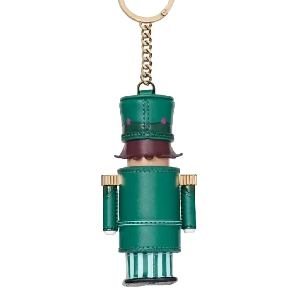 Kate Spade Oh What Fun 3D Nutcracker Key Chain Green Leather NEW